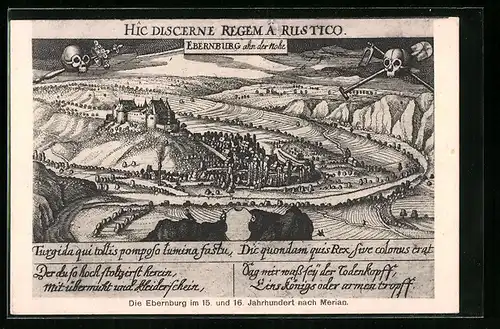 AK Ebernburg, Alte Ortsansicht nach Merian