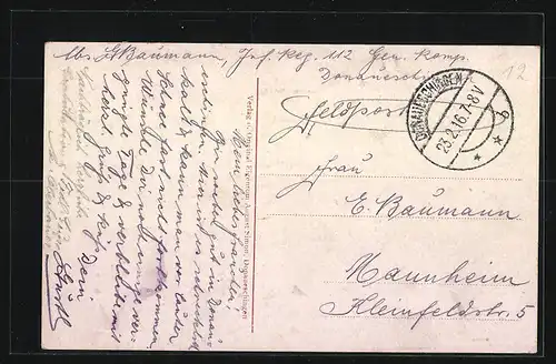 AK Donaueschingen, Ortsansicht mit Blumenwiese