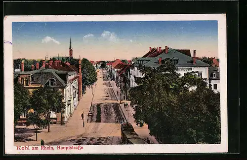 AK Kehl am Rhein, Blick auf die Hauptstrasse