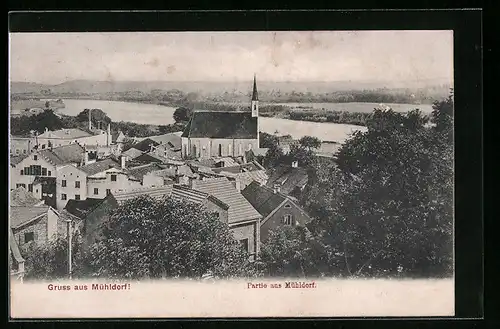 AK Mühldorf, Partie aus der Vogelschau