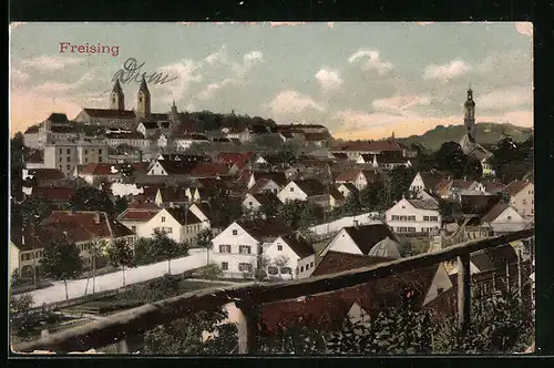 AK Freising, Ortsansicht aus der Vogelschau