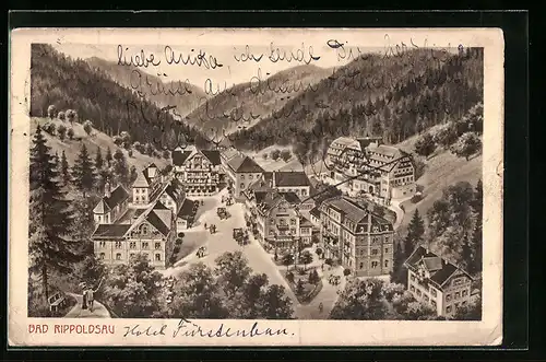 AK Bad Rippoldsau, Ortsansicht mit Bergen
