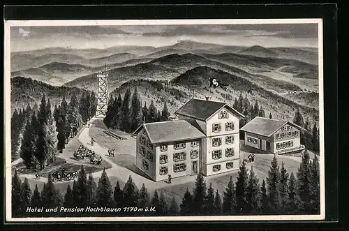 AK Badenweiler /bad. Schwarzw., Hotel und Pension Hochblauen