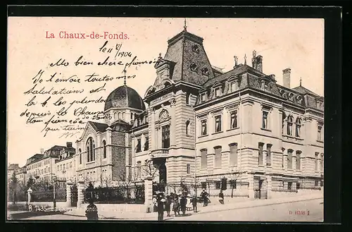 AK La Chaux-de-Fonds, Synagoge und Controle Fédéral