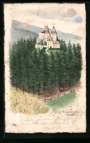Künstler-AK Handgemalt: Wartenstein, Schloss Wartenstein