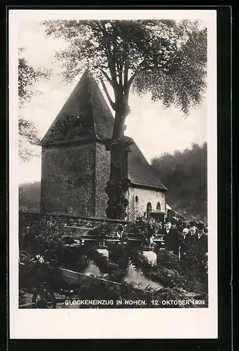 AK Nohen, Glockeneinzug zur Glockenweihe am 12. Oktober 1928