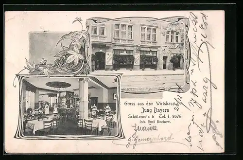 AK Berlin, Gasthaus Jung Bayern in der Schützenstr. 6