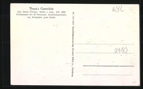 AK Mölln i. Lbg., Thran`s Gaststätte von Heino Förster