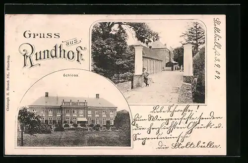 AK Stangheck, Schloss Gut Rundhof, Strassenpartie