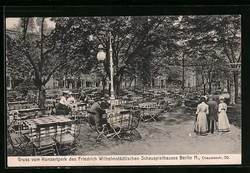AK Berlin, Konzertpark des Friedrich Wilhelmstädtischen Schauspielhauses, Chausseestr. 30