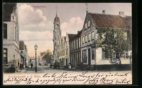 AK Friedrichstadt a. d. Eider, Abendstimmung in der Prinzenstrasse