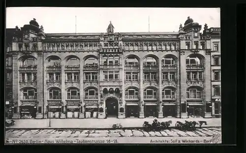 AK Berlin, Hotel Haus Wilhelma, Taubenstr. 16-18