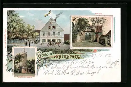 AK Rathsberg, Gasthaus, Schloss, Aussichtsturm