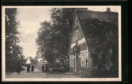 AK Lesum /Bremer Schweiz, Gasthaus Woltemaths Sommergarten zum Hafenhaus und Seglerheim