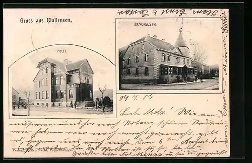 AK Wallensen, Gasthaus Rathskeller, Post