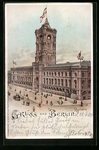 Relief-Lithographie Berlin, Rathaus in der Königstrasse