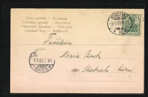 AK Konstanz, Marktstätte mit Passanten