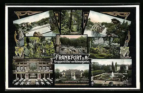 AK Frankfurt-Westend, Gruppenbilder vom Palmengarten