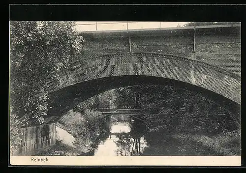 AK Reinbek, Blick durch Brücke, Fluss