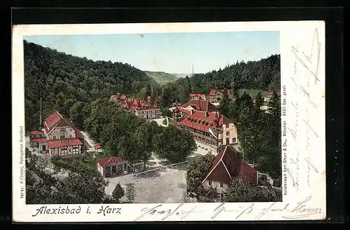 AK Alexisbad i. Harz, Ortsansicht aus der Vogelschau