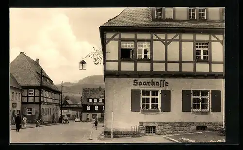 AK Geising /Erzgeb., Am Rathaus, Sparkasse