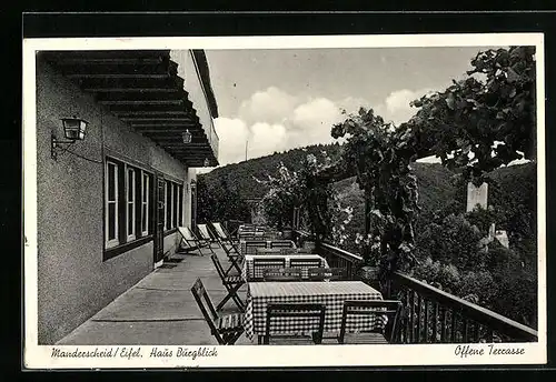 AK Manderscheid /Eifel, Haus Burgblick, Offene Terrasse