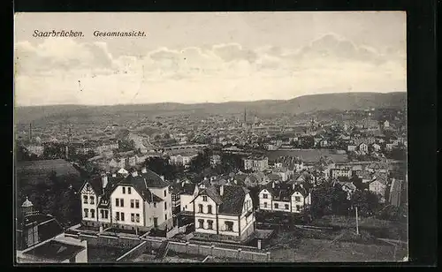 AK Saarbrücken, Gesamtansicht aus der Vogelschau