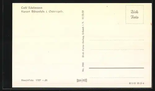 AK Bärenfels i. Osterzgeb., Café Edelmann