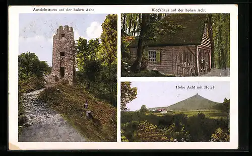 AK Adenau, Aussichtsturm, Hotel, Blockhaus