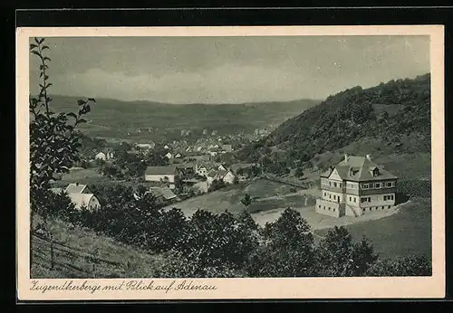 AK Adenau, Jugendherberge, Ortsansicht aus der Vogelschau