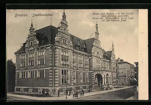 AK Bremen, Ansicht Stadtbibliothek