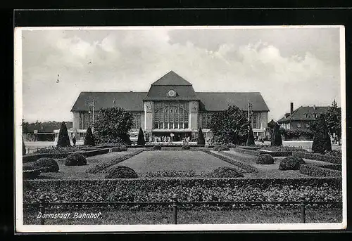 AK Darmstadt, Ansicht Bahnhof