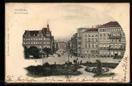 AK Kassel, Bahnhofstrasse, Hotel Du Nord