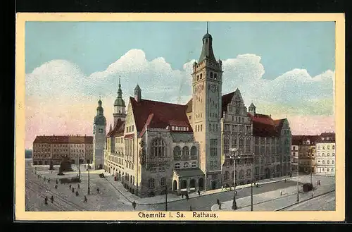 AK Chemnitz i. Sa., Ansicht Rathaus