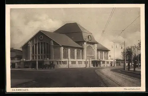 AK Darmstadt, Ansicht Hauptbahnhof