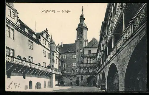 AK Langenburg, Blick auf Schlosshof