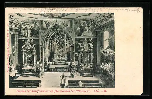 AK Ottersweier, Inneres der Wallfahrtskirche Marialinden