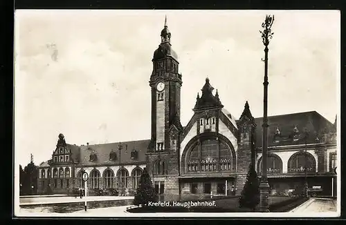 AK Krefeld, Blick auf Hauptbahnhof