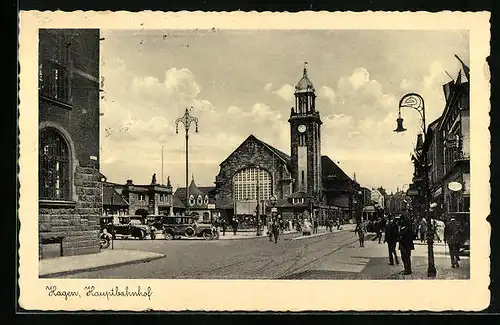 AK Hagen, Hauptbahnhof mit Autos