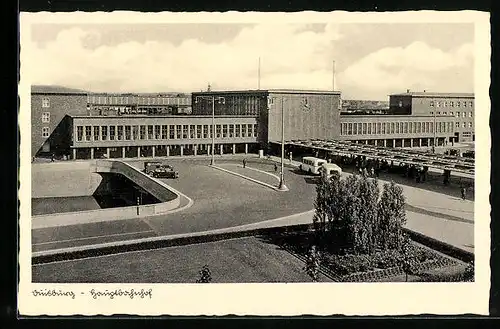 AK Duisburg, Hauptbahnhof mit Bussen und Autos