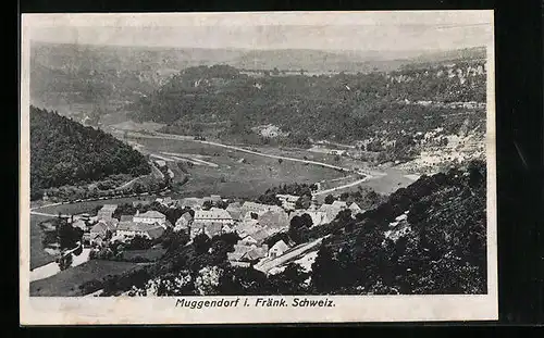 AK Muggendorf i. Fränk. Schweiz, Ortsansicht mit Bergen