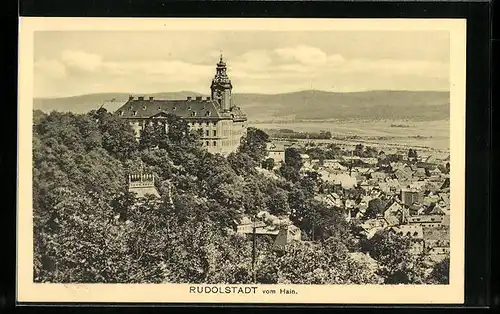 AK Rudolstadt, Ortsansicht aus der Vogelschau