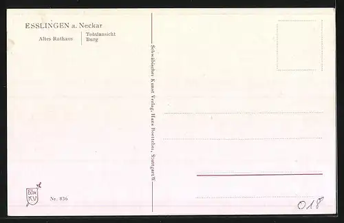 AK Esslingen a. N., Altes Rathaus, Totalansicht Burg
