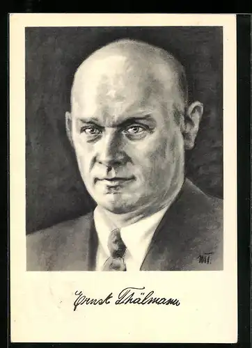 Künstler-AK Ernst Thälmann im Portrait, Arbeiterbewegung