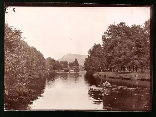 Fotografie Brück & Sohn Meissen, Ansicht Jena, Flusspartie im Paradies mit Jenzig