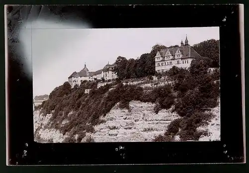 Fotografie Brück & Sohn Meissen, Ansicht Dornburg / Saale, Blick auf das Goethe - Schloss, Spiegelverkehrt