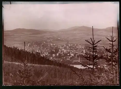 Fotografie Brück & Sohn Meissen, Ansicht Löbau i. Sa., Blick vom Berg auf die Stadt