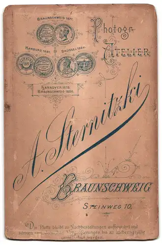 Fotografie A. Sternitzki, Braunschweig, Steinweg 10, 2 Schwestern in hübschen Kleidern