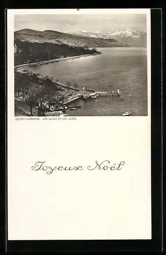 AK Ouchy-Lausanne, Les Quais et les Alpes