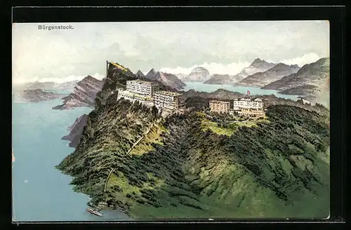 AK Bürgenstock, Hotels und Blick über den See